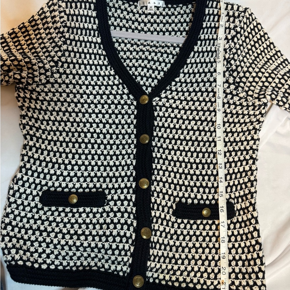 CAbi Black and White Buttoned Cardigan - Picture 4 of 4